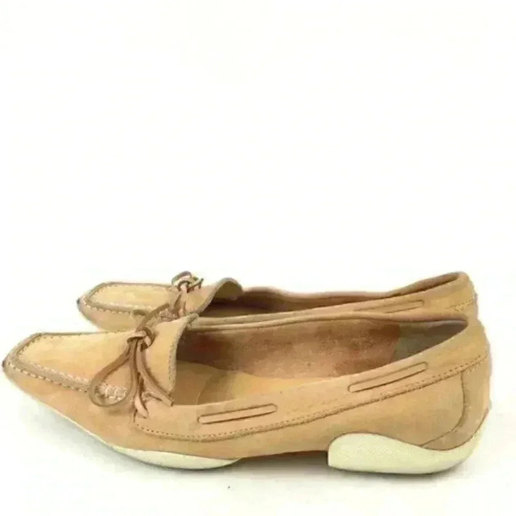 Michael Kors Flat 5.5 Orange Italian Suede Driving - Picture 3 of 9